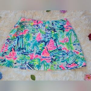 Lilly Pulitzer pink and turquoise blue sailboat skorts